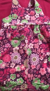 Girls Sizes 6-9  and 24 Months and 4T Purple, Pink and Green Flowered Sunsuit  - Picture 1 of 4