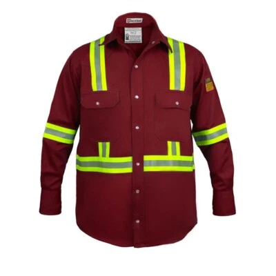 Flame Resistant FR High Visibility Hi Vis 100%C Light Weight Shirt - Image 1 of 4