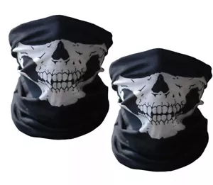 2 PCS blue Color Half Face Mask for Motorcycle Riding Skeleton Bandanas Head - Picture 1 of 5