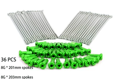 KKE 2.15*19 Inch Stainless Spoke Set for Kawasaki KX250F KX450F Dirt Bike Green Foto 1 de 4