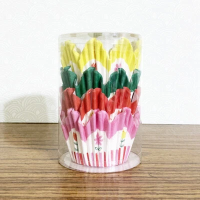 Spring Flower Paper Bake Cups 48 Liners Cupcake Standard Size Meri Meri Easter - Image 1 of 4