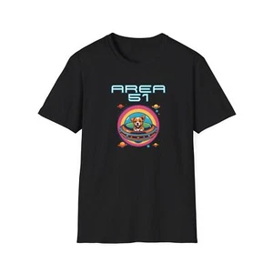 Area 51 Dog in Space Unisex T-Shirt, UFO Shirt, Dog Lover Shirt - Picture 1 of 13