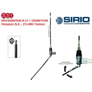 SIRIO BOOMERANG W 1/4 GROUND PLANE, Frequenza 26.8 ... 27.6 MHz Tarabile - Afbeelding 1 van 3
