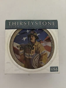 Thirstystone Resources 2001 bombero EE. UU. 4 posavasos respaldo de corcho natural EE. UU. - Imagen 1 de 4