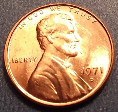 1971-D Brilliant Uncirculated Lincoln Cent.  Ships Free.  BU condition. - Image 1 of 2