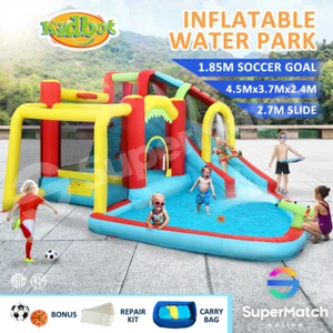 Inflatable Water Park Jumping Pool Castle Water Slide Cannon Bouncer Outdoor Toy - Picture 1 of 12