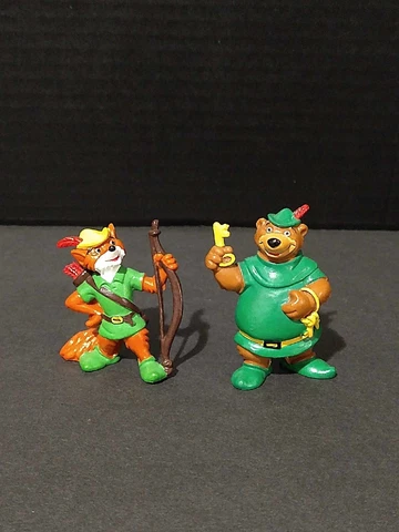RARE 1982 Disney's Robin Hood and Little John Rubber figures Cover