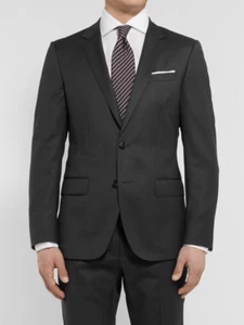 645 $ NEU Hugo Boss grau Hayes schmale Passform Super 120er Schurwolle Anzugjacke US 36 - Bild 1 von 7
