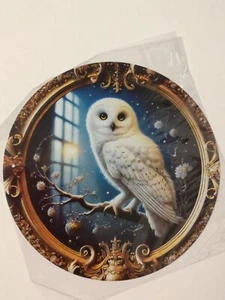 Metallschild Wandbild Türschild Eule Hedwig Schneeeule In- & Outdoor Deko - Bild 1 von 3