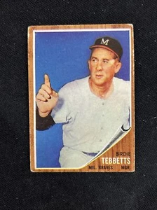 1962 Topps #588 Birdie Tebbetts (wrinkle) High # Milwaukee Braves *87 - Bild 1 von 2
