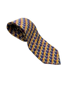 Vtg Aquascutum Of London England Tie Silk Geometric Necktie 57” by 3.75” Wide - Picture 1 of 5