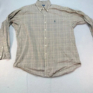 Ralph Lauren Blake Button Down Shirt Plaid Checkered Long Sleeve Mens L - Picture 1 of 7