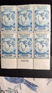 Scott #733, M/F/NH, Byrd, Dk. Blue, 3cent, #Plt Blk, Perf 11, 1933 - Picture 1 of 2