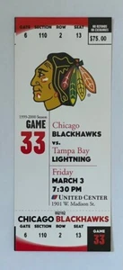 Chicago Blackhawks NHL Hockey Game Ticket Stub March 3 2000 United Center Tampa - Bild 1 von 2