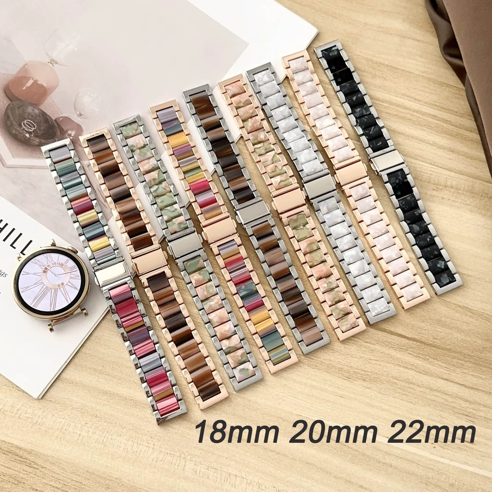 Cinturino Resina Bracciale 22mm 18mm 20mm Cinturino Orologio Acciaio Metallo Cinturino Orologio - Immagine 1 di 4