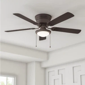 Ceiling Fan with Light 56in LED Low Profile Flush Mount 5 Blades Espresso Bronze - Picture 1 of 6
