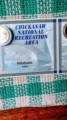 LOT OF # 2 GOLD PLATED STATE QUARTERS OKLAHOMA / MISSISSIPPI. /DANBERRY MINT. - Image 1 of 4