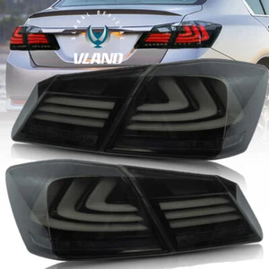 SMOKE Full LED Tail Lights For Honda Accord 9th Gen Sedan 2013-2015 w/Sequential - Picture 1 of 12