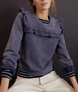 Anthropologie T.La Women's Long Sleeve Ruffled Tilda Pullover Sweatshirt Sz 2X - Picture 1 of 3