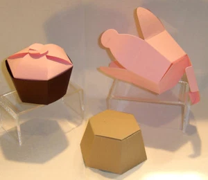 Cupcake Shaped Favor Box Paper Wedding Birthday Party - Picture 1 of 1