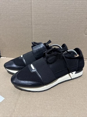 Balenciaga Race Runner Sneakers  Leather & Mesh Size 44 Suede Made In Italy - Image 1 of 4