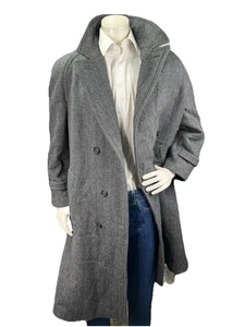 Christian Dior Monsieur Sport Men XL Double Breasted Herringbone Wool Overcoat - Picture 1 of 12