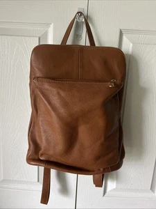 Vera Pelle Leather Backpack Firenze Italy Brown Old Money Classic - Picture 1 of 7