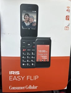 Consumer Cellular Iris Easy Flip 4G LTE Phone 8GB Steel Gray 5MP New in Box - Picture 1 of 7