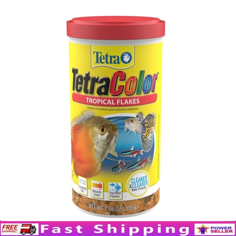 Copos de color tropical alimento para peces fórmula de vida activa nutrición de agua clara nuevo Foto 1 de 4