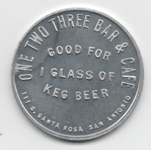 San Antonio, TX Medaille, One, Two, Three Bar, Glas Bier, Texas - Bild 1 von 2