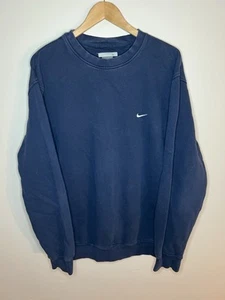 Vintage Nike Navy Blue Crewneck Sweatshirt Embroidered Swoosh Size XL - Picture 1 of 6