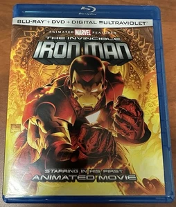 Invincible Iron Man (Blu-ray + DVD, 2008) Marvel MCU Animated, Used - Picture 1 of 3
