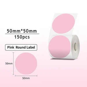 (Pink)Thermal Label Paper Round Label Barcode Price Size Name Blank Labels TDW - Afbeelding 1 van 7