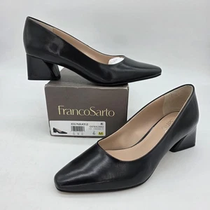 Franco Sarto Zapatos Mujer Talla 6 Medianos Negro Jesslyn Cuero Tacón Bloque Vestido - Imagen 1 de 13