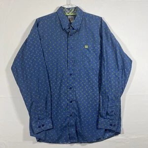 Camicia Cinch Western Uomo Taglia L Blu Paisley con Bottoni - Foto 1 di 7