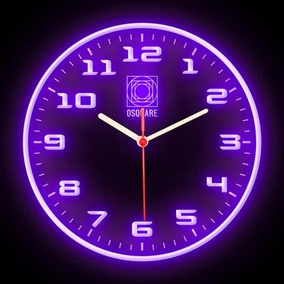OSQUARE Minimalism North European Modern Interior Design Flexible Neon Clock 10" - Image 1 of 4