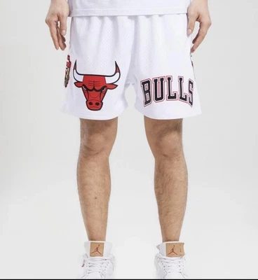 Pantalones Cortos de Baloncesto Chicago Bulls NBA Pro Logo Estándar Blanco Grande L Bolsillos LNC Foto 1 de 4