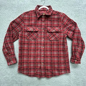 Camisa Lee Para Hombre L Roja Blanca Franela a Cuadros Manga Larga Botón Poliéster Ajuste Regular - Imagen 1 de 12
