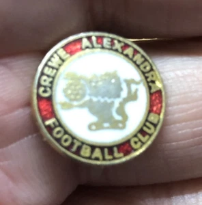 SELTENE ALTE CREWE ALEXANDRA F.C. KLEINE RUNDE WAPPEN EMAILLE ANSTECKNADEL ABZEICHEN - Bild 1 von 1