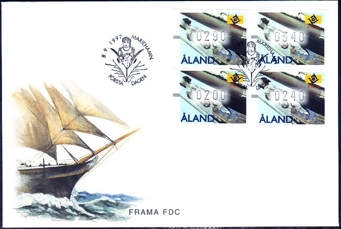 Velero Mujer Mneme Barco Decoración Frama Cajero Automático Aland Finlandia Como Nuevo FDC 1997 Foto 1 de 1