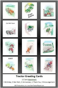 Tractor Greeting Cards Farmall Massey Chalmers Deere IH - Imagen 1 de 1