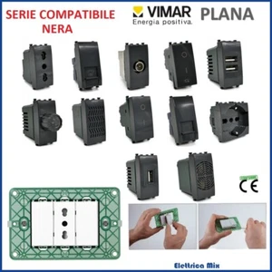 Vimar Plana Compatibile nera Presa Shuko Tv Usb Interruttore Rj45 Supporto nero - Foto 1 di 42