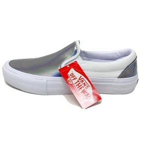 Vans Slip On Pro Iridescent Women's 7 Men's 5.5 Skate Shoes New Black White - Picture 1 of 6