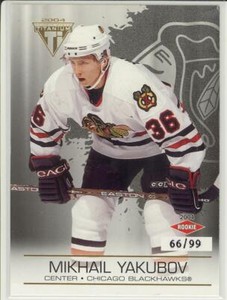 2003-04 PS TITANIUM MIKHAIL YAKUBOV RC HOBBY /99 #110 Private Stock Rookie
