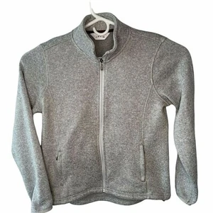 Orvis Fleece Jacket Womens Small Gray Full Zip Front Mock Neck - Picture 1 of 9