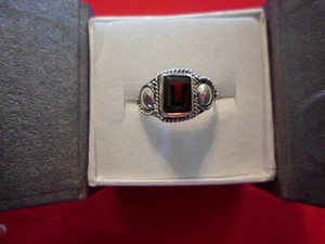 Mosambik Granat Achteck Ring in 925 Sterling Silber - Größe 7 - 1,45 Karat - Bild 1 von 6