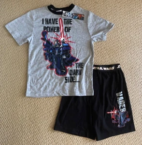 NWT Star Wars Boys Darth Vader Short Sleeve Top Shorts Summer Pyjamas Size 8 - Picture 1 of 1