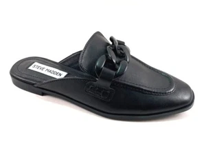 Steve Madden Cally Black Leather Sip On Closed Toe Mule - Picture 1 of 8
