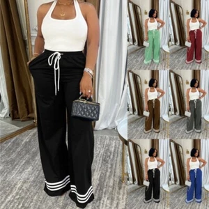 Wide Leg Sweatpants for Women High Waisted Drawstring Casual Loose Long Pants - Picture 1 of 29