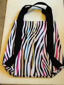 NEW NOLLIE ANIMAL ZEBRA CMYK TOTE SHOPPER HOBO SHOULDER BAG PURSE - Picture 1 of 6